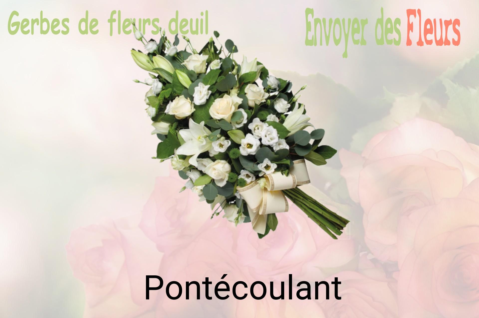Gerbe de fleurs de deuil livrée à Pontécoulant